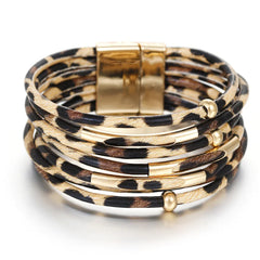 Leopard Print Leather Bracelet